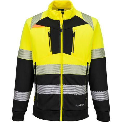 Sweat-shirt Zippé Dx4 Hv Classe 1 - Taille Xl - Jaune/noir - Portwest