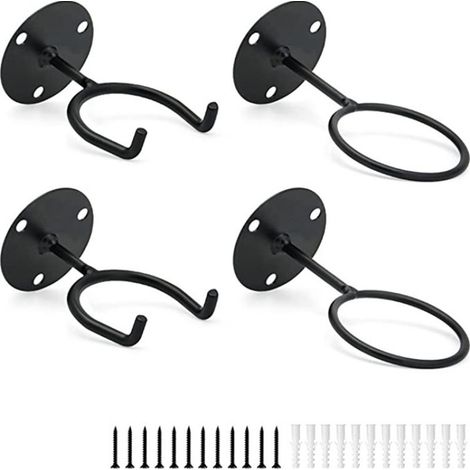 Lot de 4 supports de rangement muraux pour battes de baseball (support de baseball noir + support de batte de baseball noir (2 de chaque)) (1/5)