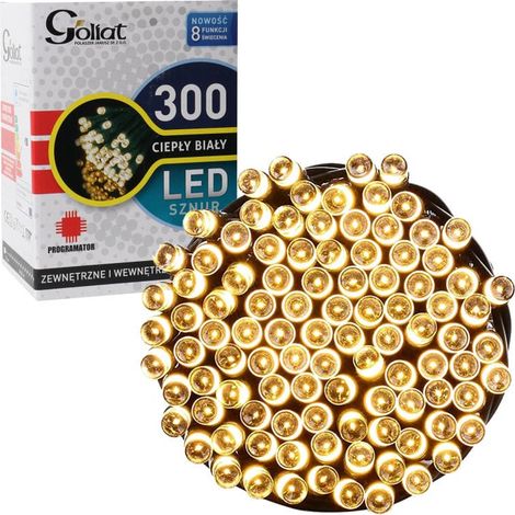 300 luci LED per albero di Natale con timer, per interni ed esterni, luce bianca calda (1/5)