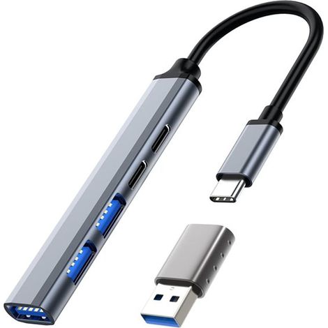 Hub USB C 3.0,docking station ultrasottile 5 in 1,alimentatore PD da 65 W per splitter mini-USB portatile,centro dati con adattatore da USB C a A (1/5)