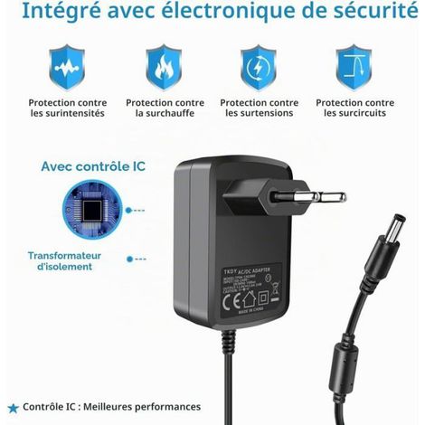 Adaptateur Secteur 12V 2A Pour Lecteur Dvd Sony Blu Ray, 24 Cordons D'Alimentation Pour Sony 5200 Bdp-S3700 Bdp-S3200 Bdp-S6700 Bd (1/5)
