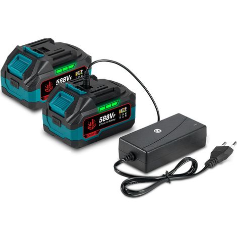 2 Pack Ersatzakku für ONEVAN/Yofidra 18V Akku-Elektrowerkzeuge, 4,0 Ah Lithium Akku mit LED Anzeige und Ladegerät – O4