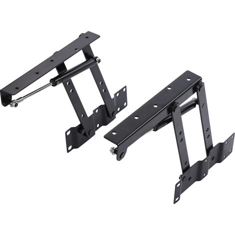 Charnières à ressort pour table basse, lot de 2 - Mécanisme réglable en hauteur - Support de levage pneumatique, charge 45 kg, noir (1/5)