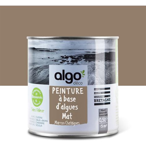 Peinture écologique Algo - Mat - Brun Châtaignes - 0.5L (1/4)