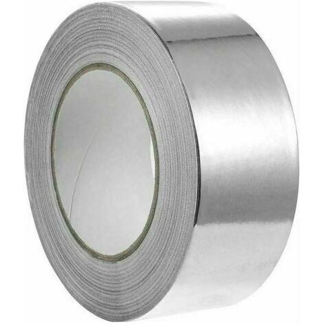 Aluminum Foil Tape, Waterproof Adhesive, Fire, Water and Heat Resistant for Repair, Insulation and Sealing 48mm x 10m (Roll x 1, Silver) (1/4)