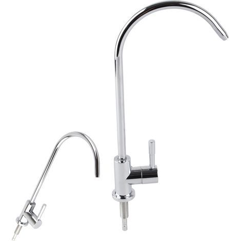 Robinet de cuisine 1/4'' en alliage de zinc chromé pour filtre à eau potable osmose inverse RO (1/5)