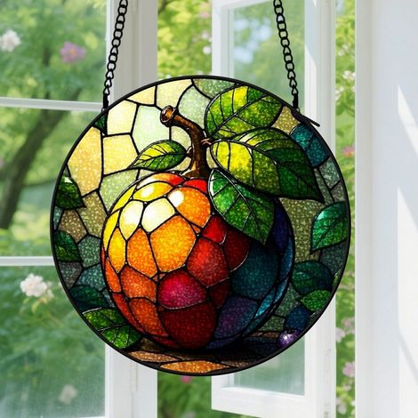 Suspension en vitrail, attrape-soleil minimaliste élégant, décoration porte maison, cadeau Fête des Mères, Anniversaire pour femme, maman 9cm (1/5)
