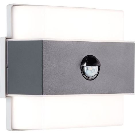 Aplique mural exterior - BRILLIANT - ARCHIE - + detector - Metal y plástico - Antracita - LED integrada - 7,5 W IP44 (1/2)