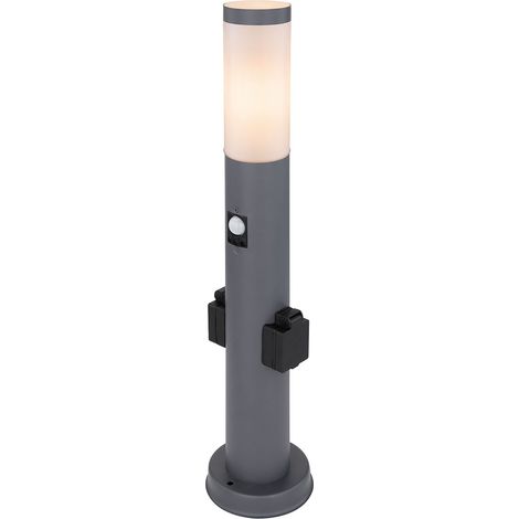 Lampada da terra illuminazione da giardino rilevatore di movimento prese esterne lampada base in acciaio inox ANTHARAZIT Globo 3158AKS (1/4)