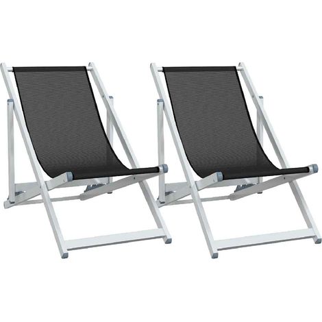 Maison Exclusive - Klappstühle, 2 Stück, schwarzes Aluminium und (1/5)