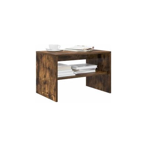Meuble TV chêne fumé 60x40x40 bois d'ingénierie (1/5)