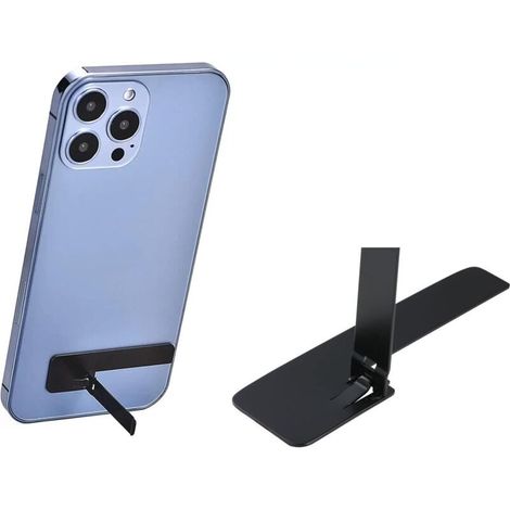 Set aus zwei schlanken Edelstahl-Handyständern für iPhone 14, 13, XS Max, Schreibtischzubehör - Crezuo