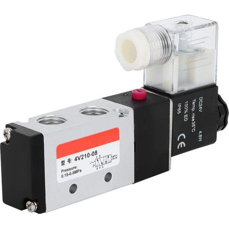 Electrovanne pneumatique 4V210-08,2 Position 5 orifices Electrovanne électromagnétique pilotée 24V / 220V(24V) (1/5)