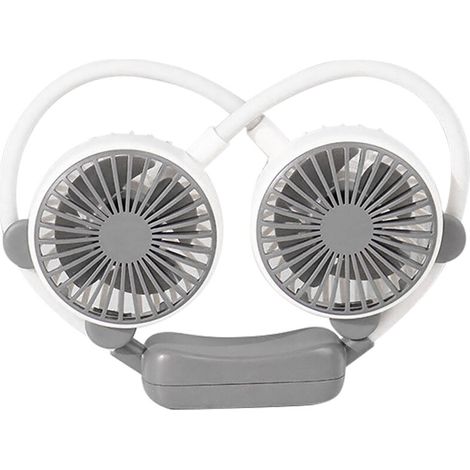Ventilateur de cou portable rechargeable USB, ventilateur de bureau miniature sans mains pour voyage, blanc