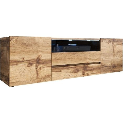 Mueble TV Nashville 114, Roble wotan, Número de puertas: 4, Número de cajones: 0, 137x43x33cm, LED (1/4)