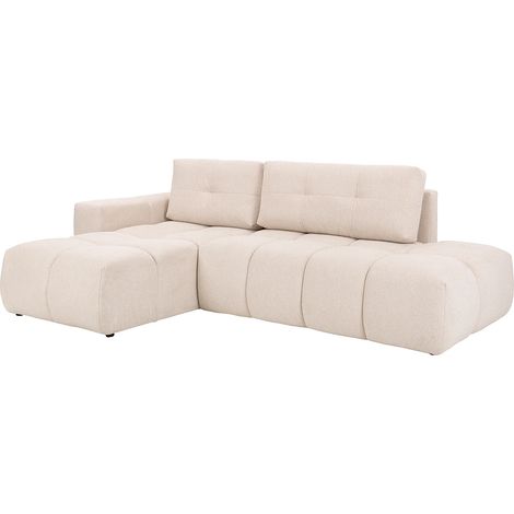 Divano letto in Tessuto Beige - Angolo a sinistra - TRIMALDI (1/5)