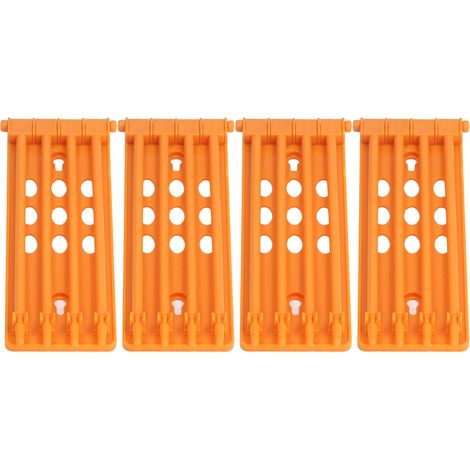 Set mit 4 Taubenbeinringhalterungen – 4 Säulen – Wandmontage – robuster Kunststoff – gelb