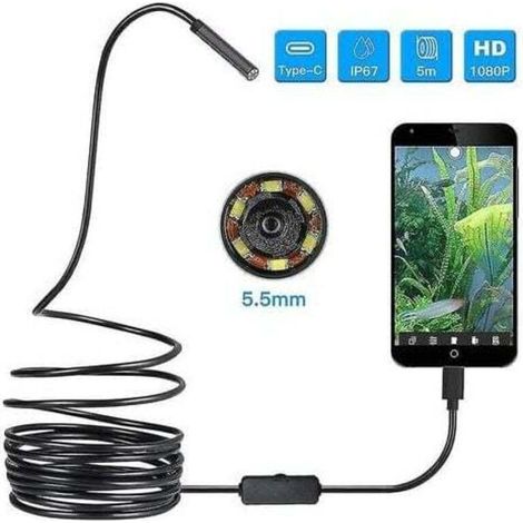 Endoscope sans fil 1080p Hd Wifi Endoscope Caméra d'inspection(5m) (1/4)