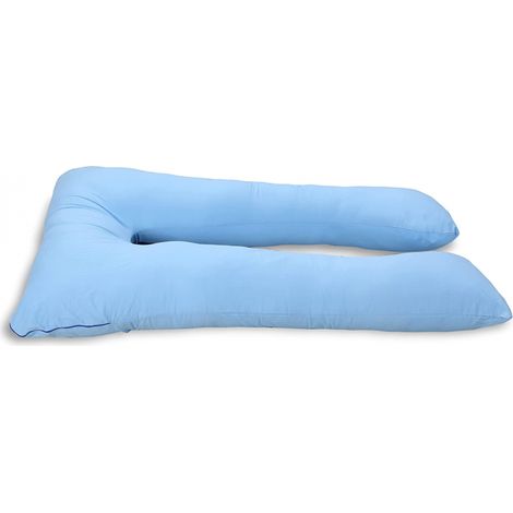 Coussin de Grossesse Coton - 140x80 cm Bleu Bananair (1/5)