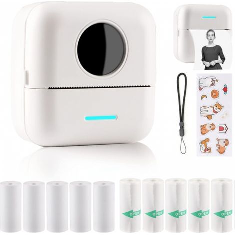 BEBUSINGOTO Mini-Etikettendrucker, Mini-Fotodrucker für Smartphones, Thermodrucker für Aufkleber, Fotodrucker für Reisetagebücher, Logos, Notizen, Tagebücher, Listen und Memos