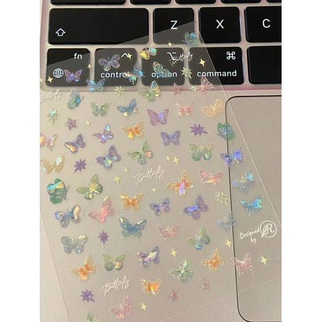 1 pièce Autocollant holographique laser papillon changeant de couleur, autocollant de carnet DIY en relief haut de gamme (1/4)
