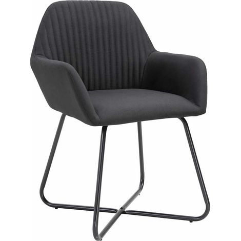 Maison Exclusive - Esszimmerstühle 4 Stk. Schwarz Stoff (1/5)