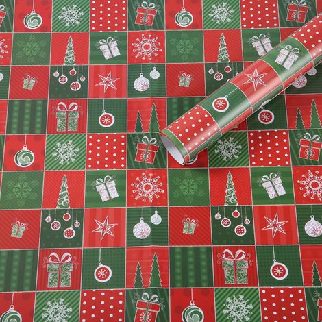 Papier D Emballage De Noel - 50 X 74 Cm - Rouge - Papier Kraft Double Face - 1 Unite (1/5)