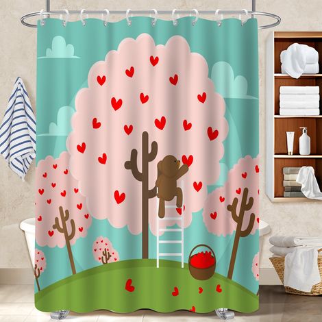 Rideau de douche 180x180 poids aux ourlets rideau imperméable pour personne allergique (1/5)