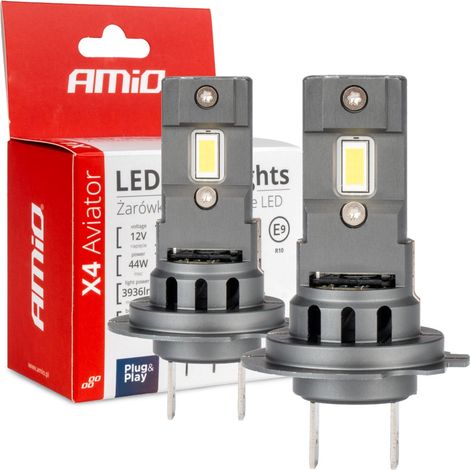 Bombillas LED para coche X4 Aviator Series H7/H18 6500K Canbus amio-03764 (1/5)