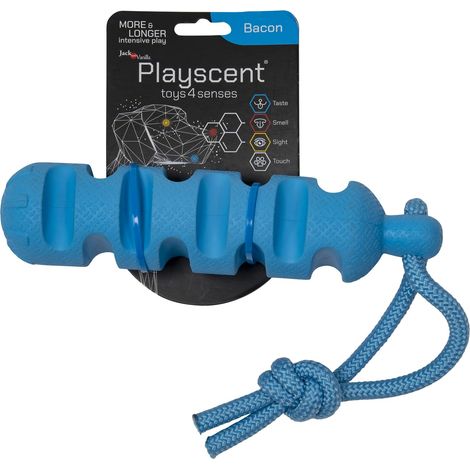 Jouet interactif pour Chien, Parfum de Bacon, 24 cm, Durable et résistant, idéal pour l'entraînement et Le Jeu, Facile à Nettoyer, Marron