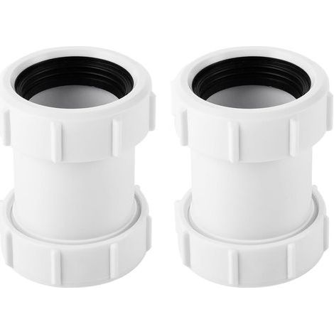 Set mit 2 geraden 40-mm-PVC-Rohrverbindern, Rohrverlängerungsverbindern, Sanitärarmaturen für Badewanne, Küchenspüle und Duschwanne (1/5)