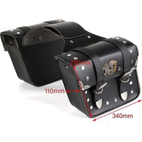 Sacoches de selle en cuir PU pour moto, sacoches à outils pour selle, pochettes gauche et droite (1/4)