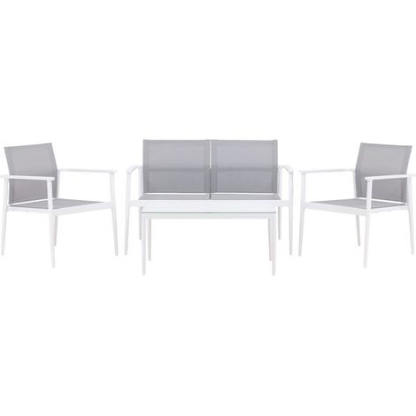 Salon de Jardin "Break" 105cm Blanc (1/5)