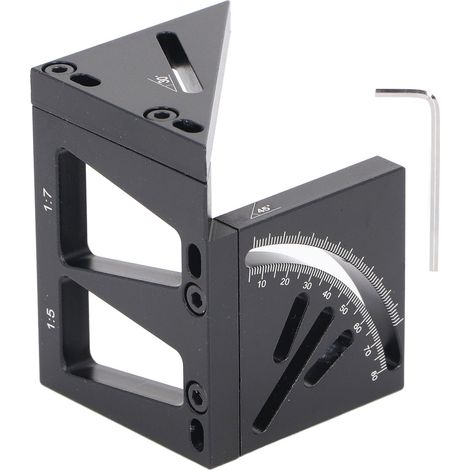 Mehrwinkel-Messwinkel aus Aluminiumlegierung für 3D-Holzbearbeitung, Winkelmesser von 45 bis 90 Grad. (1/5)