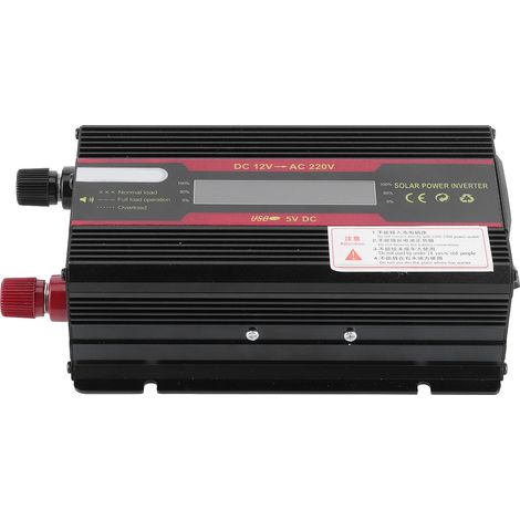 Convertisseur de courant continu 12 V vers courant alternatif 220 V pour véhicules, puissance de crête de 3 000 W, écran LCD, à onde sinusoïdale corrigée. (1/5)