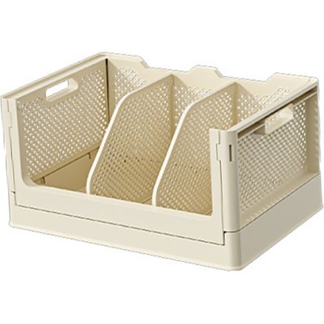 Boîte de rangement bureau multifonction, panier dépliante plastique, PP 38x26.5x19cm, noir (1 pc) (1/5)