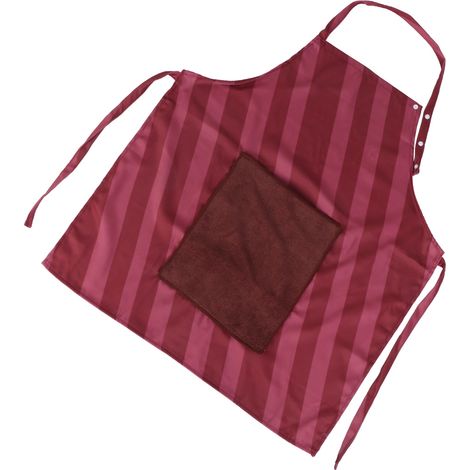 Tablier de cuisine imperméable et anti-salissures pour la maison, avec poche, rouge bordeaux (1/5)