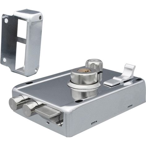 Cadenas de Porte Extérieure Kit de Serrure à Pêne Dormant Haute sécurité pour Assurance Domestique et Portail avec 5 Clés, 4,69 X 3,35 Pouces, pour Portes de sécurité, Portes de Dortoir (1/5)