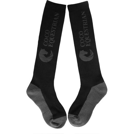Coco Equestrian Dark Grey Unisex Adult Breathable Knee High Long Boot Horse Riding Socks - 1 Pair (1/5)
