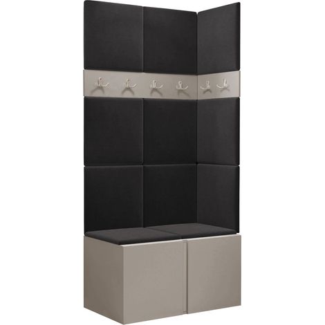 Conjunto para recibidor Pinis I, Polo 897, 186x84x46cm, Aglomerado laminado, Tapiz, Montada en la pared, Colocada (1/5)