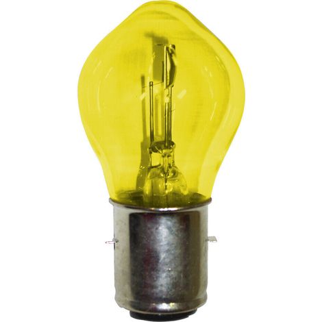 Cyclingcolors – Ampoule 12V 45/40W BA20D jaune double filament – Éclairage moto et tracteur – Visibilité accrue sur route – Culot BA20D