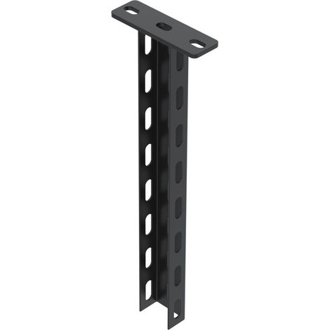 OBO Bettermann Varilla de suspensión con placa de cabeza soldada 50x30x400 Acero PES135 - Poliéster negro intenso RAL 9005, 7265696