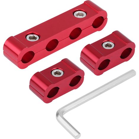 Séparateur de câbles de bougies d'allumage en alliage d'aluminium 12 pièces (8 mm, 9 mm, 10 mm) - Séparateur de faisceau de câbles moteur (rouge) (1/5)