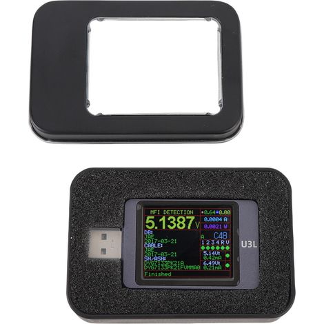 Testeur USB 1.77 pouces PD3.1EPR AVS TBT4 USB4, multimètre de puissance en alliage d'aluminium, plage 4-28V 5A (1/5)