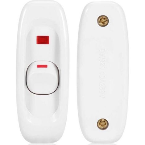 Commutateur de lampe compact en plastique blanc, interrupteur à bascule CA 250V 10A avec voyant lumineux (1/4)