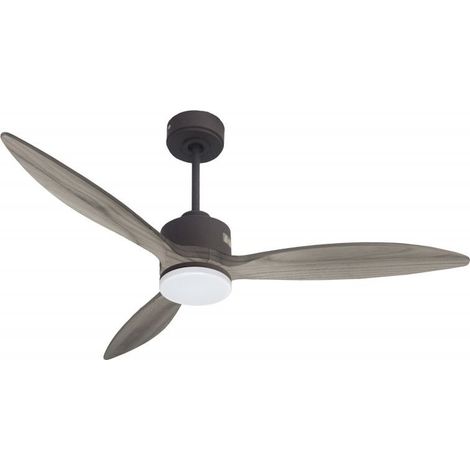 Modulo slim - Super destratificateur et ventilateur DC 132 cm Chocolat pales bois gris avec Lumière 25 à 35 m² (1/5)