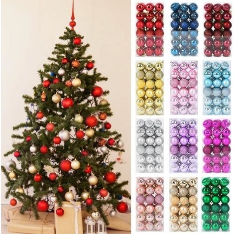 Boules de Suspension pour Décoration d' Arbre de Noël, Pendentif d'Ornement pour Maison, Accessoire de Décor pour Nouvel An-36pcs (1/2)