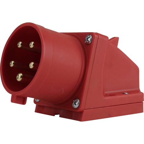 PCE CEE-Wandgerätestecker 5-polig 32A rot Adapterstecker (1/2)