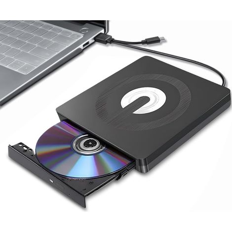 Graveur DVD Externe USB 3.0 et Type-C, Lecteur CD/DVD RW+/-, Ultra-fin, Portable, Compatible Windows 11/10/8/XP/Linux/MacOS (1/5)
