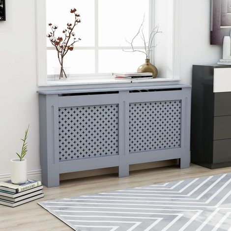 Cache-radiateur Anthracite - Couvre Radiateur - RevĂŞtement de Radiateur pour Maison 152x19x81 cm MDF -BonneVie13959 (1/5)
